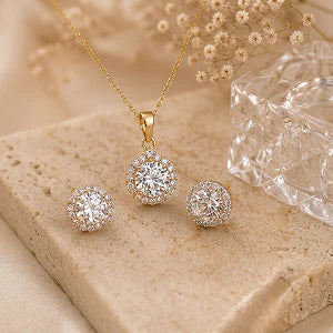 moissanite Pendant Set